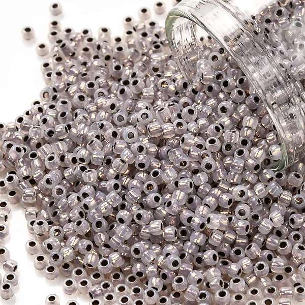 

PandaHall TOHO Round Seed Beads, Japanese Seed Beads, (741) Copper Lined Alabaster, 11/0, 2.2mm, Hole: 0.8mm, about 5555pcs/50g Glass Purple