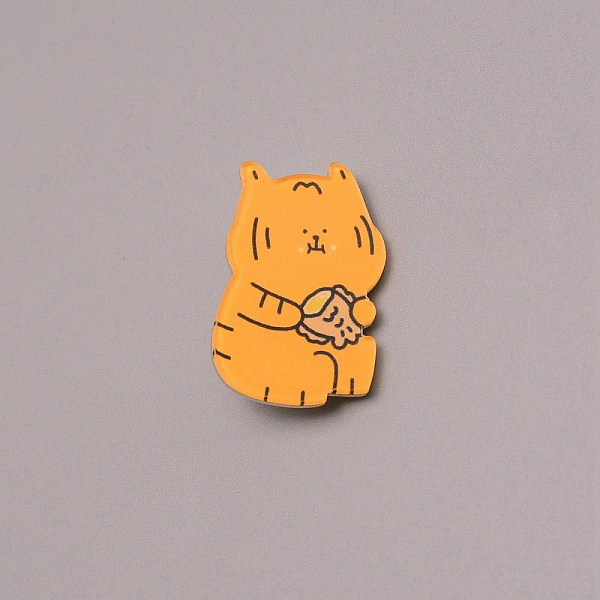 

PandaHall Tiger with Food Chinese Zodiac Brooch Pin, Cute Animal Acrylic Lapel Pin for Backpack Clothes, White, Dark Orange, 29x19x7mm...