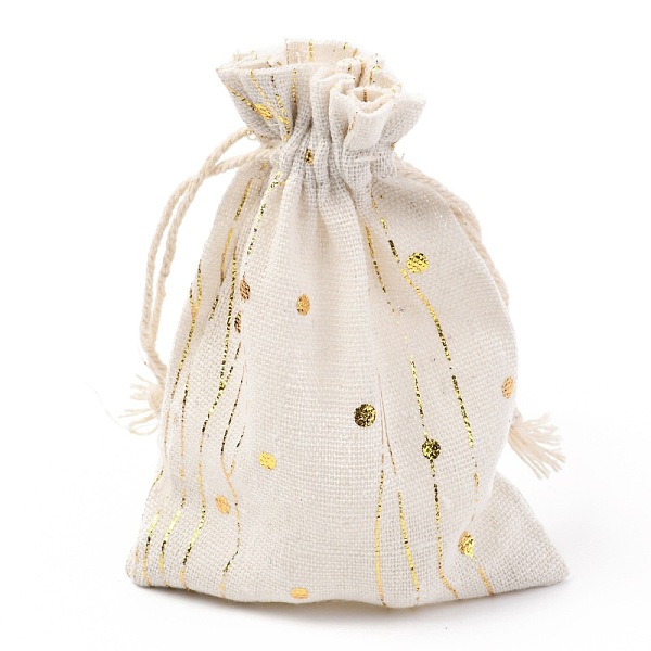 

PandaHall Christmas Theme Cotton Fabric Cloth Bag, Drawstring Bags, for Christmas Party Snack Gift Ornaments, Wave Pattern, 14x10cm Cloth