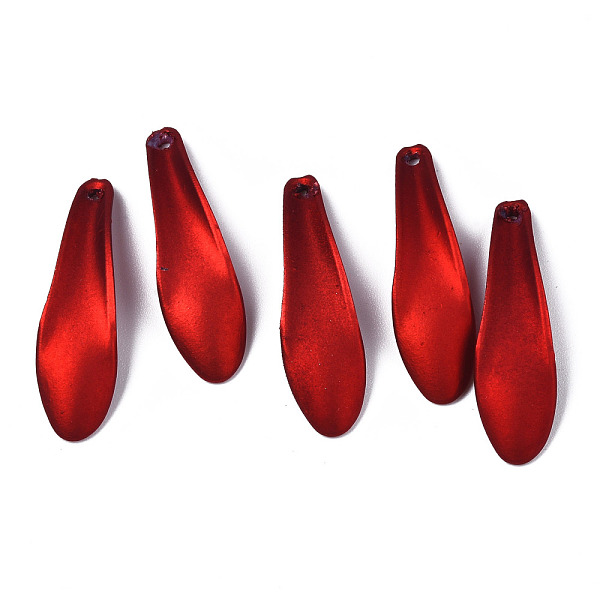 

PandaHall Rubberized Style Opaque Acrylic Pendants, Petal, Dark Red, 32.5~33.5x9.7x5mm, Hole: 1.4mm Acrylic Petaline