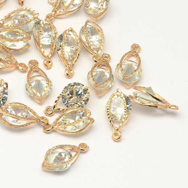 

PandaHall Horse Eye Alloy Charms, with Cubic Zirconia, Light Gold, 15x8x5mm, Hole: 1mm Cubic Zirconia Horse Eye