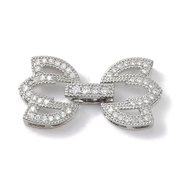 

PandaHall Rack Plating Brass Micro Pave Clear Cubic Zirconia Fold Over Clasps, Cadmium Free & Lead Free, Long-Lasting Plated, Leaf, Platinum...