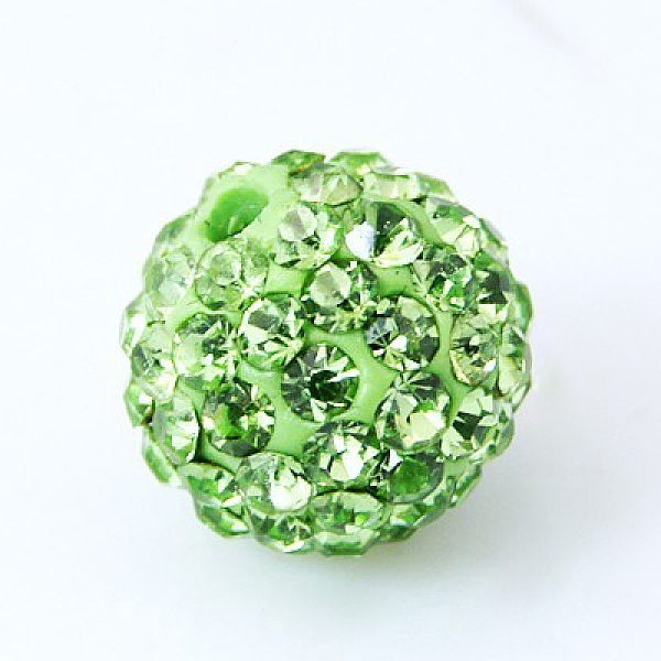 

PandaHall Pave Disco Ball Beads, Polymer Clay Rhinestone Beads, Grade A, Round, Peridot, 8mm, Hole: 1mm Polymer Clay+Glass Rhinestone Round..., Green