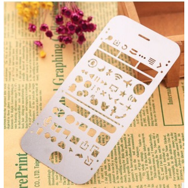 

PandaHall Stainless Steel Drawing Stencil, Hollow Hand Accounts Ruler Templat, For DIY Scrapbooking, Stainless Steel Color, 138x67mm...