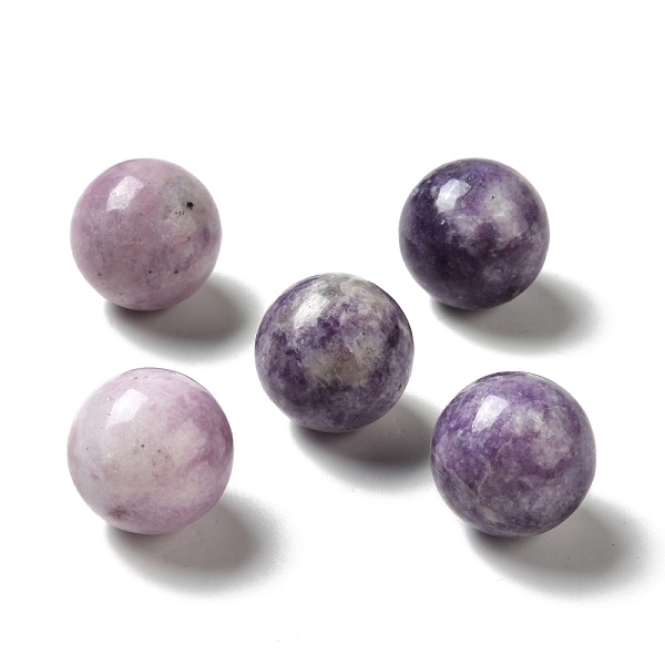 

PandaHall Natural Lepidolite/Purple Mica Stone Beads, No Hole/Undrilled, Round, 25~25.5mm Lepidolite Round