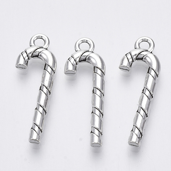 

PandaHall Tibetan Style Alloy Pendants, Lead Free & Cadmium Free, for Christmas, Christmas Candy Cane, Antique Silver, 27x9.5x3mm, Hole...