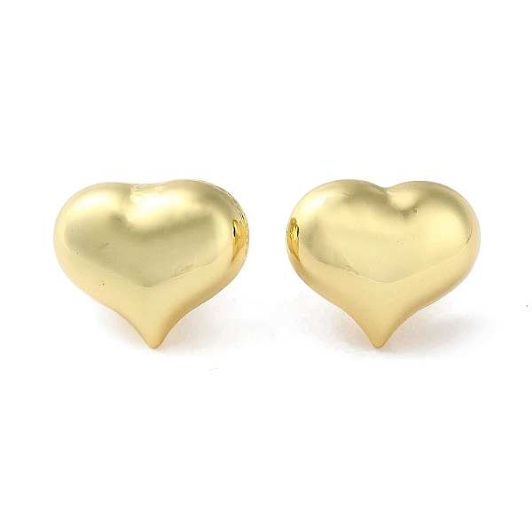 

PandaHall Rack Plating Brass Stud Earring, Long-Lasting Plated, Lead Free & Cadmium Free, Heart, Real 18K Gold Plated, 16x18mm Brass Heart