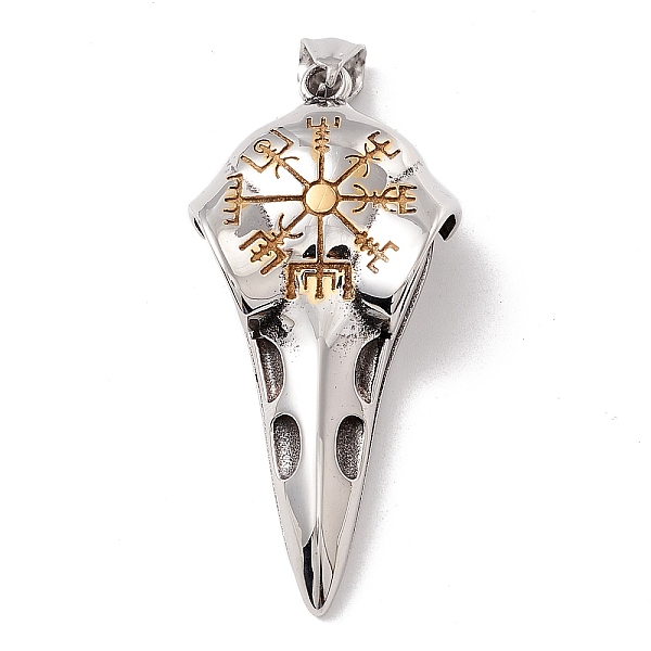 

PandaHall Ion Plating(IP) 304 Stainless Steel Pendants, Bird Skull, Antique Silver & Golden, 54x26x13.5mm, Hole: 8x4mm 304 Stainless Steel...