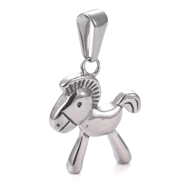 

PandaHall 304 Stainless Steel Pendants, Wooden Horse, Stainless Steel Color, 21x17.5x4mm, Hole: 8x3.5mm 304 Stainless Steel Horse
