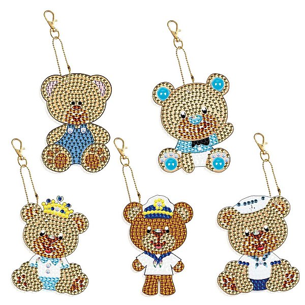 

PandaHall DIY DIY 5Pcs Diamond Painting Keychain Kit, Including Acrylic Board, Keychain Clasp, Bead Chain, Resin Rhinestones Bag, Diamond...