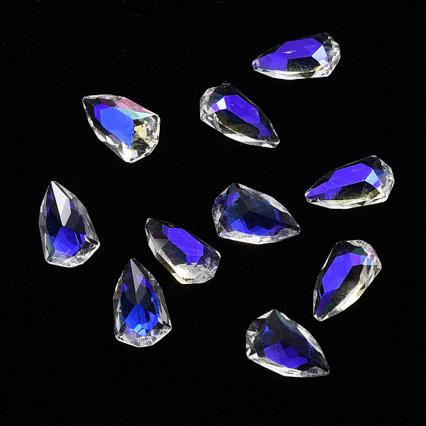 

PandaHall Kite Transparent Glass Cabochons, Nail Art Decoration Accessories, Faceted, Clear AB, 8x5x3.5mm Glass Others White