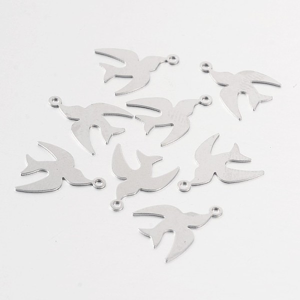 

PandaHall Bird 316 Surgical Stainless Steel Filigree Charms, Stainless Steel Color, 14x11x0.5mm, Hole: 0.5mm 316 Surgical Stainless Steel...