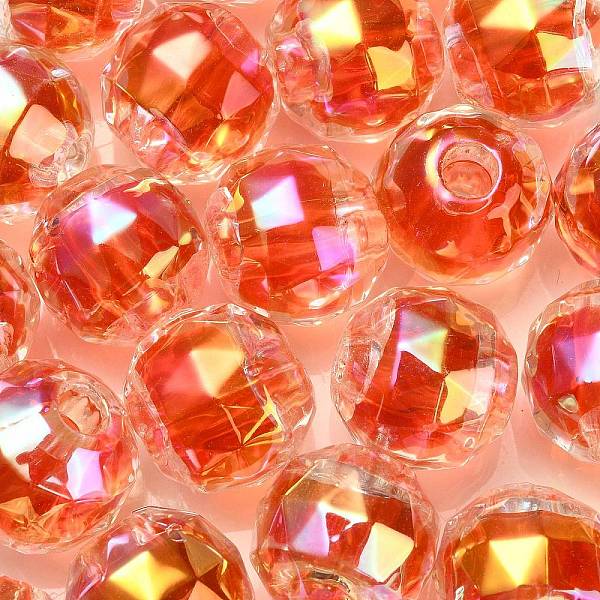 

PandaHall UV Plating Transparent Acrylic European Beads, Large Hole Beads, Round, Red, 13.5x13mm, Hole: 4mm Acrylic Round Red