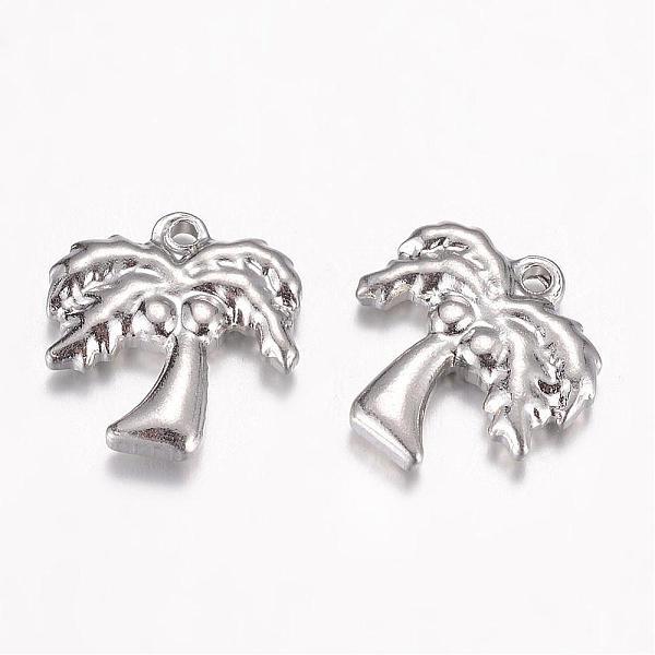 

PandaHall 201 Stainless Steel Charms, Coconut Tree, Stainless Steel Color, 14.5x13.5x3mm, Hole: 1mm 201 Stainless Steel Tree