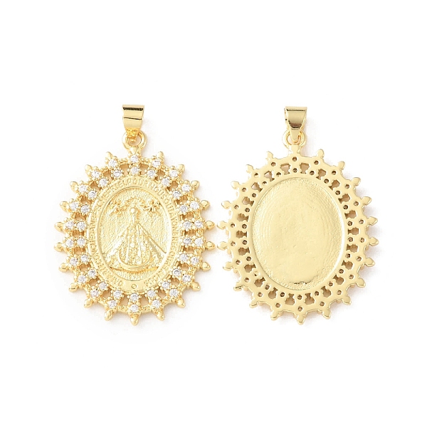 

PandaHall Rack Plating Brass Micro Pave Cubic Zirconia Pendants, Long-Lasting Plated, Cadmium Free & Lead Free, Nossa Senhora Aparecida..., Clear