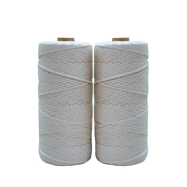 

PandaHall Cotton String Threads for Knit Making, White, 4mm, about 109.36 Yards(100m)/Roll Cotton White