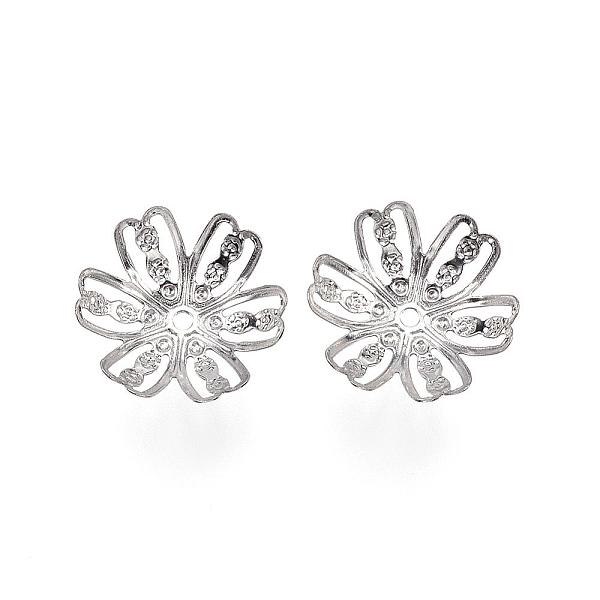 

PandaHall 304 Stainless Steel Fancy Bead Caps, Flower, 6-Petal, Stainless Steel Color, 14x4mm, Hole: 1mm 304 Stainless Steel