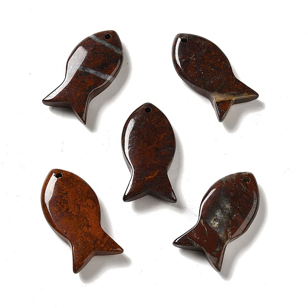 

PandaHall Natural Brecciated Jasper Pendants, Fish Charms, 39x20x7~7.5mm, Hole: 2.3mm Brecciated Jasper Fish
