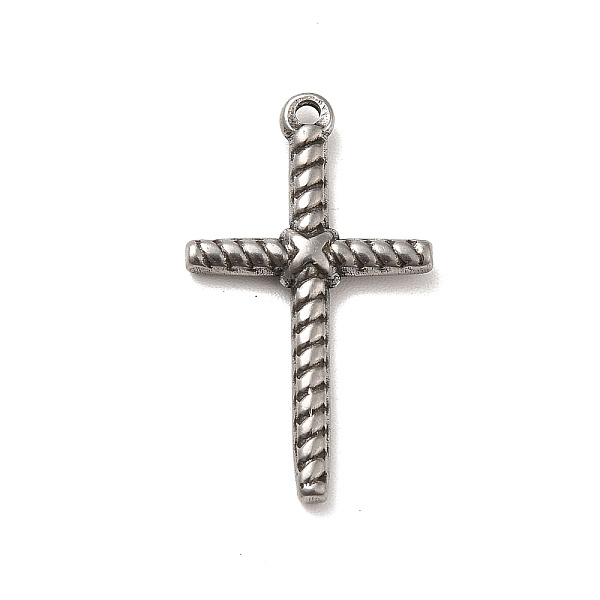 

PandaHall 304 Stainless Steel Pendants, Cross Charms, Stainless Steel Color, 26x15x3mm, Hole: 1.5mm 304 Stainless Steel Cross