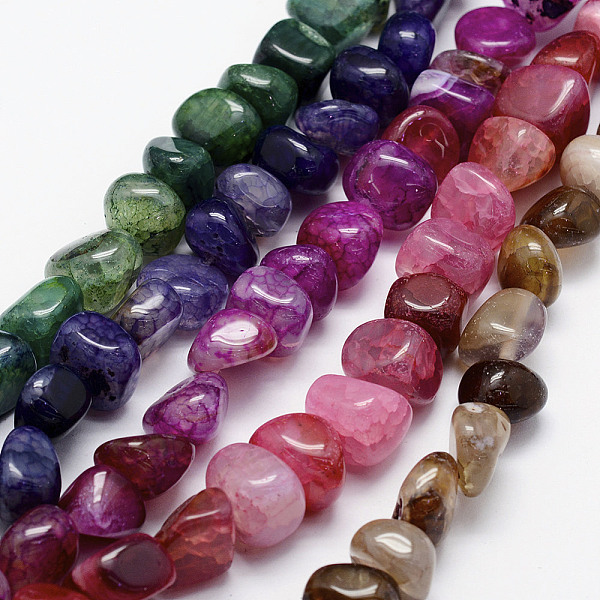 

PandaHall Natural Agate Beads Strands, Tumbled Stone, Dyed & Heated, Nuggets, Mixed Color, 5~16x7~15x4~13mm, Hole: 1mm, about..., Multicolor
