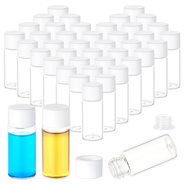 

PandaHall Glass Refillable Bottle, with Plastic Screw Lid, for Essential Oils Aromatherapy Lab Chemical, White, 5.5cm, Capacity: 10ml...