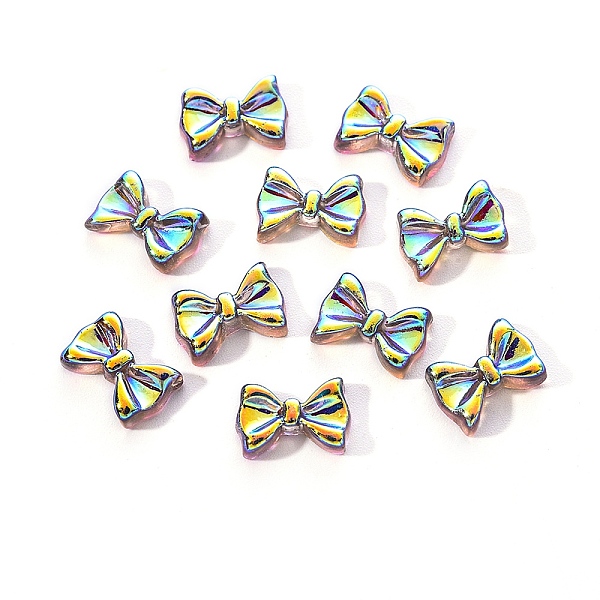 

PandaHall Electroplated Bowknot Resin Cabochons, Nail Art Decoration Accessories, Gray, 11x7.5x3mm, 10pc/bag Resin Bowknot Gray