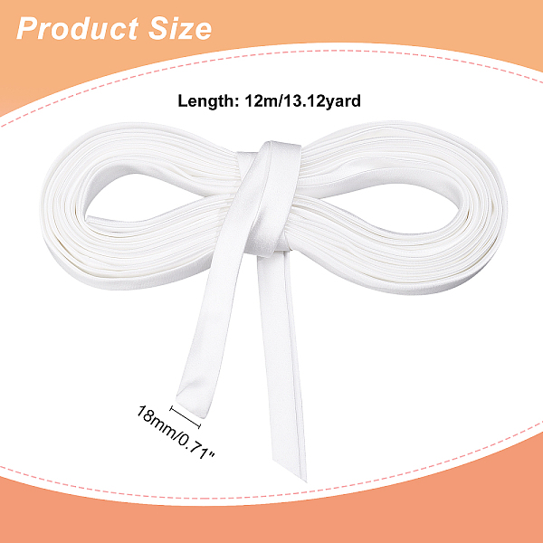 BENECREAT 39ft Women's Tie Back For Wedding Bridal Gown White Flat Polyester Grosgrain Ribbons For Wedding Dress Zipper Replacements