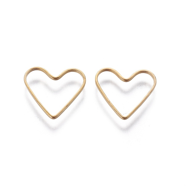 

PandaHall Brass Linking Rings, Valentine's Day Jewelry Accessory, Heart, Plated in Golden, about 13.5mm wide, 12mm long, 1mm thick Brass...