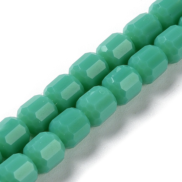 

PandaHall Opaque Glass Beads Strands, Faceted Barrel, Medium Sea Green, 6.5~7x6mm, Hole: 1mm, about 78pcs/strand, 20.28~21.65 inch...