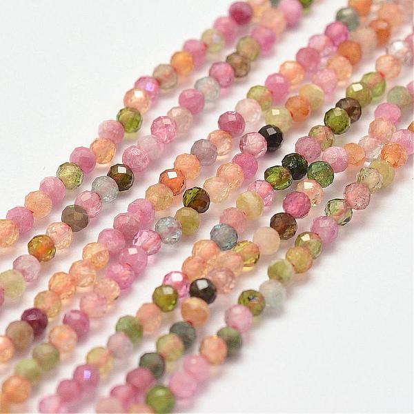 

PandaHall Natural Tourmaline Bead Strands, Faceted, Round, 2mm, Hole: 1mm, about 190pcs/strand, 15 inch Tourmaline Round