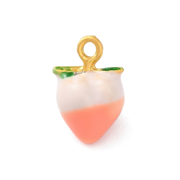 

PandaHall Alloy Enamel Pendants, Cadmium Free & Nickel Free & Lead Free, Matte Gold Color, Peach, 15x10x9mm, Hole: 1.8mm Alloy+Enamel Peach