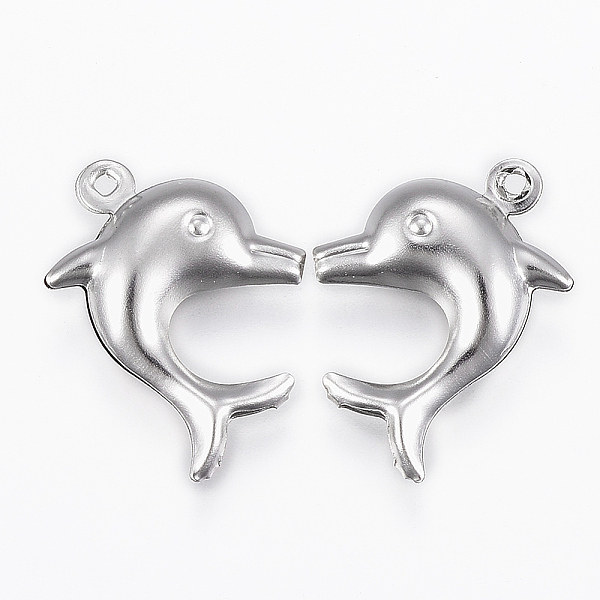 

PandaHall 304 Stainless Steel Pendants, Dolphin, Stainless Steel Color, 19x14x4.5mm, Hole: 1mm 304 Stainless Steel Dolphin