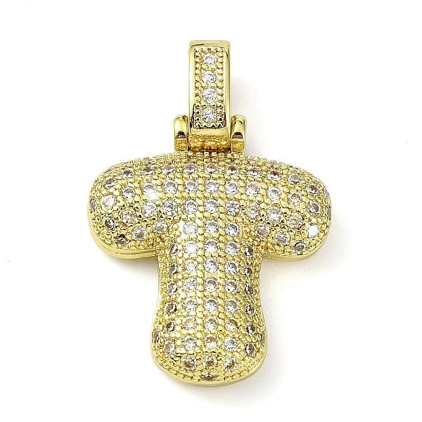 

PandaHall Brass Micro Pave Clear Cubic Zirconia Pendants, Real 18K Gold Plated, Letter T, 29mm, Hole: 4.8x3.5mm, Pendant: 23x19.5x5mm...