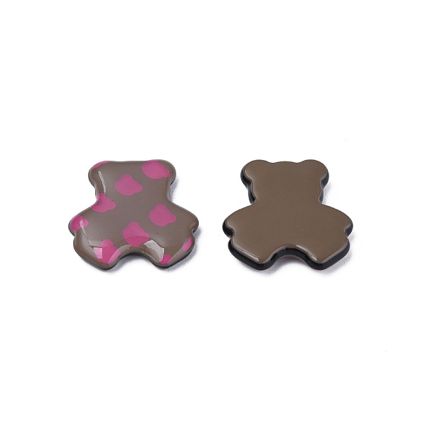 

PandaHall Printed Acrylic Cabochons, Bear with Bear Head Pattern, Rosy Brown, 25.5x24x5mm Acrylic Bear