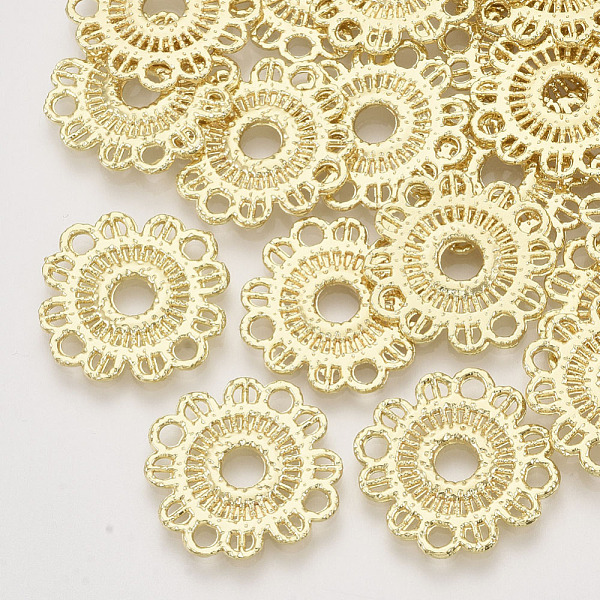 

PandaHall Alloy Filigree Joiners, Flower, Light Gold, 21x21x1.5mm, Hole: 2.5mm Alloy Flower