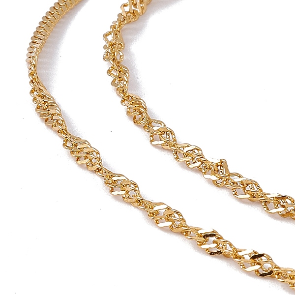 

PandaHall 201 Stainless Steel Singapore Chain Necklace for Men Women, Real 18K Gold Plated, 17.72 inch(45cm) 201 Stainless Steel