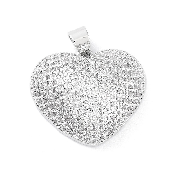 

PandaHall Rack Plating Brass Micro Pave Clear Cubic Zirconia Pendants, Cadmium Free & Lead Free, Long-Lasting Plated, Heart, Platinum...