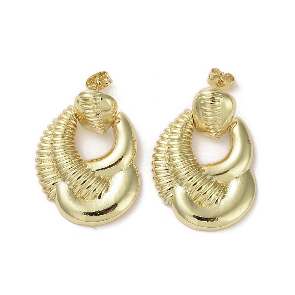 

PandaHall Brass Dangle Stud Earrings, Hollow Teardrop, Real 16K Gold Plated, 34x24mm Brass Teardrop