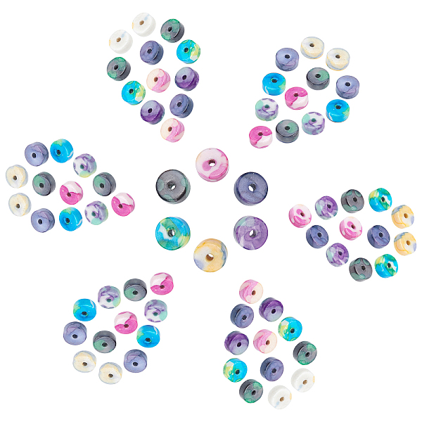 

PandaHall 300Pcs 6 Colors SUNNYCLUE Natural Ore Beads Strands, Heishi Beads, Dyed, Disc/Flat Round, Mixed Color, 6x2.5mm, Hole: 0.8mm..., Multicolor