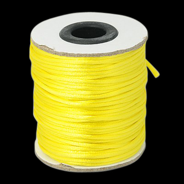 

PandaHall Nylon Cord, Satin Rattail Cord, for Beading Jewelry Making, Chinese Knotting, Yellow, 2mm, about 50yards/roll(150 feet/roll) Nylon...