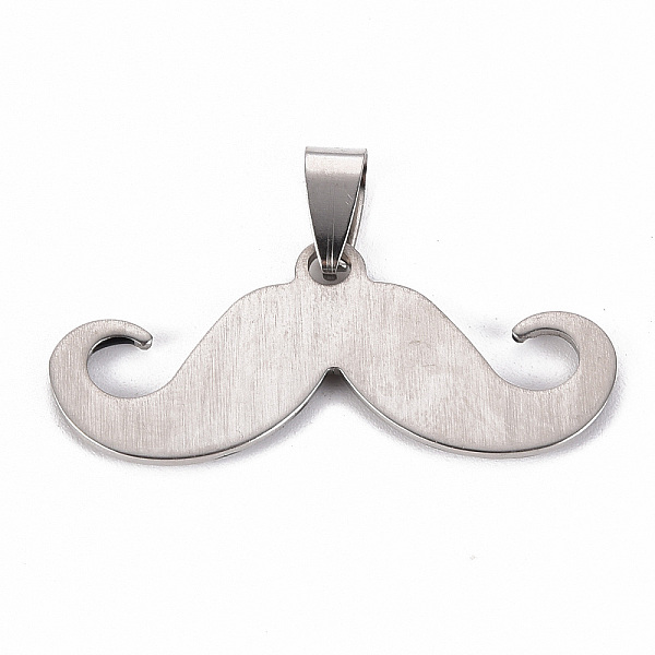 

PandaHall 201 Stainless Steel Enamel Pendants, Museache, Black, 16.5~17.5x39.5~40.5x2mm, Hole: 8x4mm Stainless Steel+Enamel Mustache Black