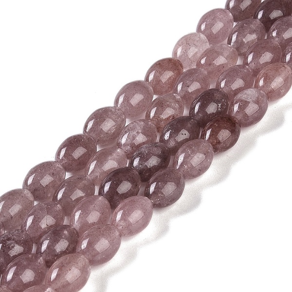 

PandaHall Natural Strawberry Quartz Beads Strands, Oval, 12x8.5mm, Hole: 0.8mm, about 32pcs/strand, 15.35''~15.75''(39~40cm) Strawberry...