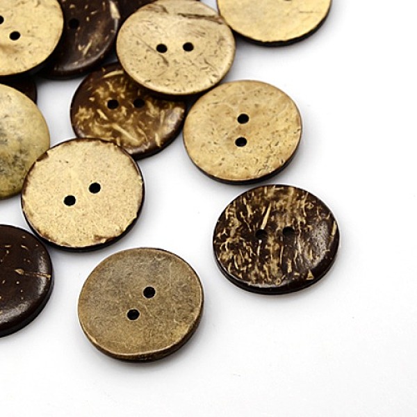 

PandaHall Coconut Buttons, 2-Hole, Flat Round, Coconut Brown, 25x3mm, Hole: 2mm Coconut Flat Round Brown
