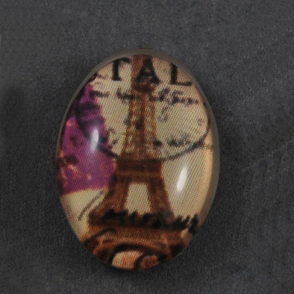 

PandaHall Timeworn Eiffel Tower Dome Oval Tempered Glass Flat Back Cabochons, Chocolate, Size: about 18mm long, 13mm wide, 6mm thick Glass..., Brown