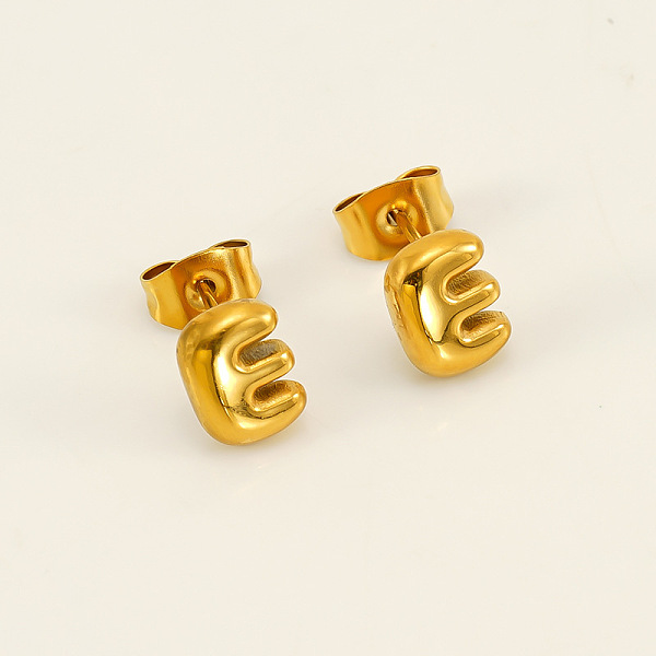

PandaHall Chunk Letter 304 Stainless Steel Stud Earrings for Women, Real 18K Gold Plated, Letter E, 7.5~8.5x5~10.5mm 304 Stainless Steel...