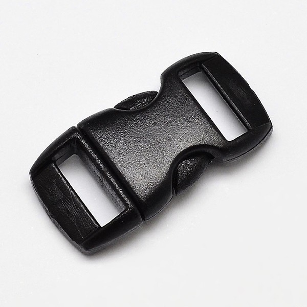 

PandaHall POM Plastic Side Release Buckles, Survival Bracelet Clasps, Black, 30x15x7mm, Hole: 3x10mm Plastic Black