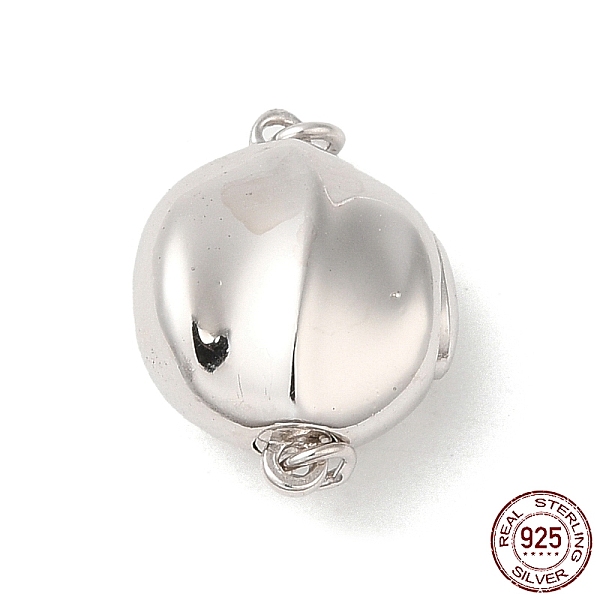 

PandaHall Rhodium Plated 925 Sterling Silver Bayonet Clasps, Flat Round, with 925 Stamp, Real Platinum Plated, 16x12x7.5mm, Hole: 1.5mm...