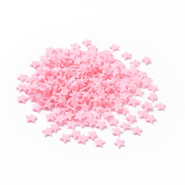 

PandaHall Handmade Polymer Clay Cabochons, Star, Pearl Pink, 5x5x1mm Polymer Clay Star