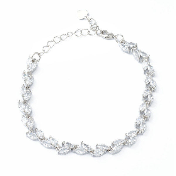 

PandaHall Brass Charm Bracelets, with Lobster Claw Clasps and Clear Cubic Zirconia Charms, Long-Lasting Plated, Platinum, 6-7/8 inch(17.5cm)...