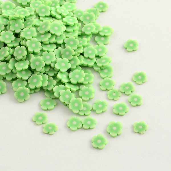 

PandaHall Handmade Polymer Clay Nail Art Decoration Accessories, Flower, Spring Green, 5~6x1mm Polymer Clay Flower Green
